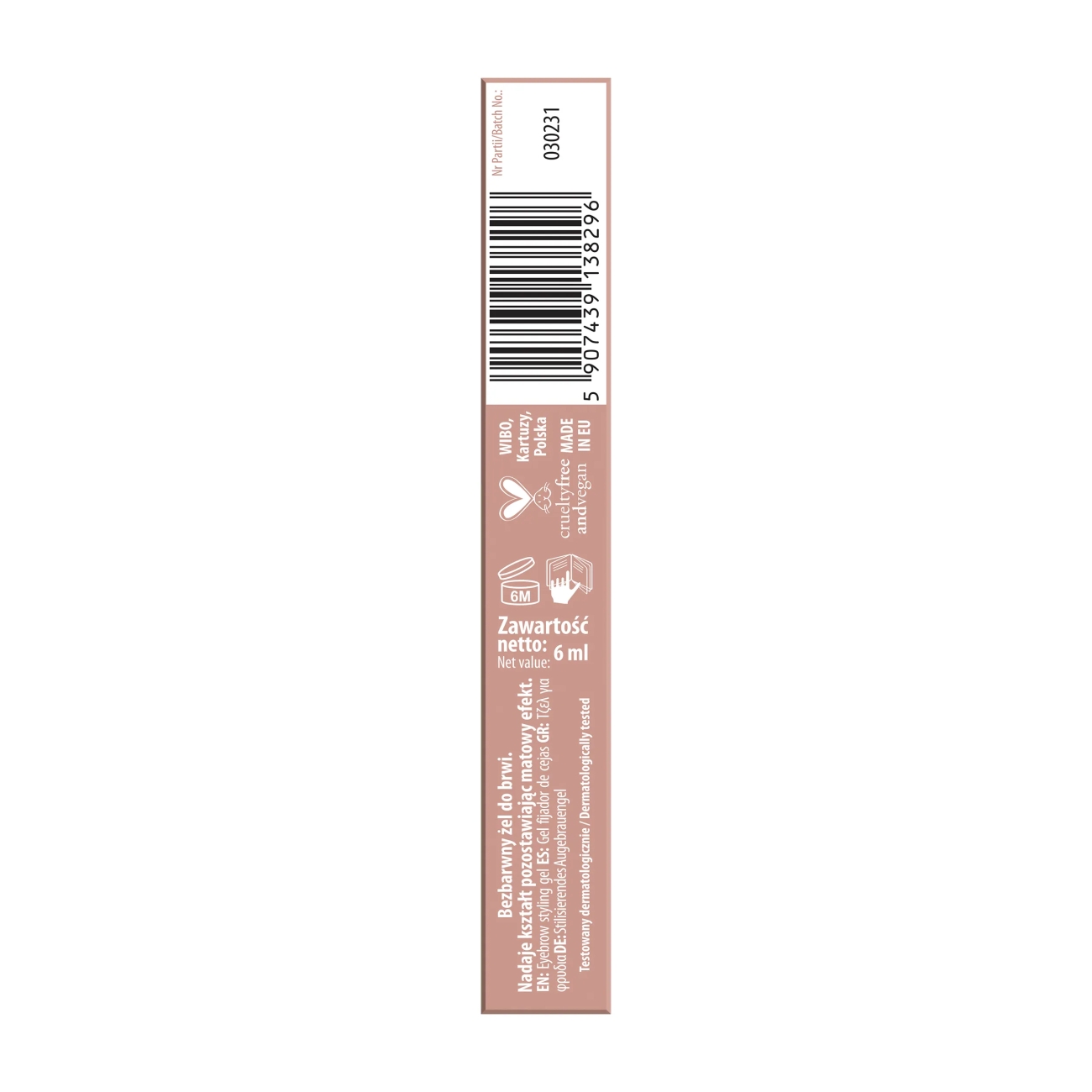 NAM Matowy żel utrwalający do brwi Matte Eyebrow Gel