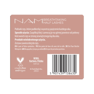 NAM Wydłużające i zagęszczające poł&oacute;wki rzęs Breathtaking Half Lashes