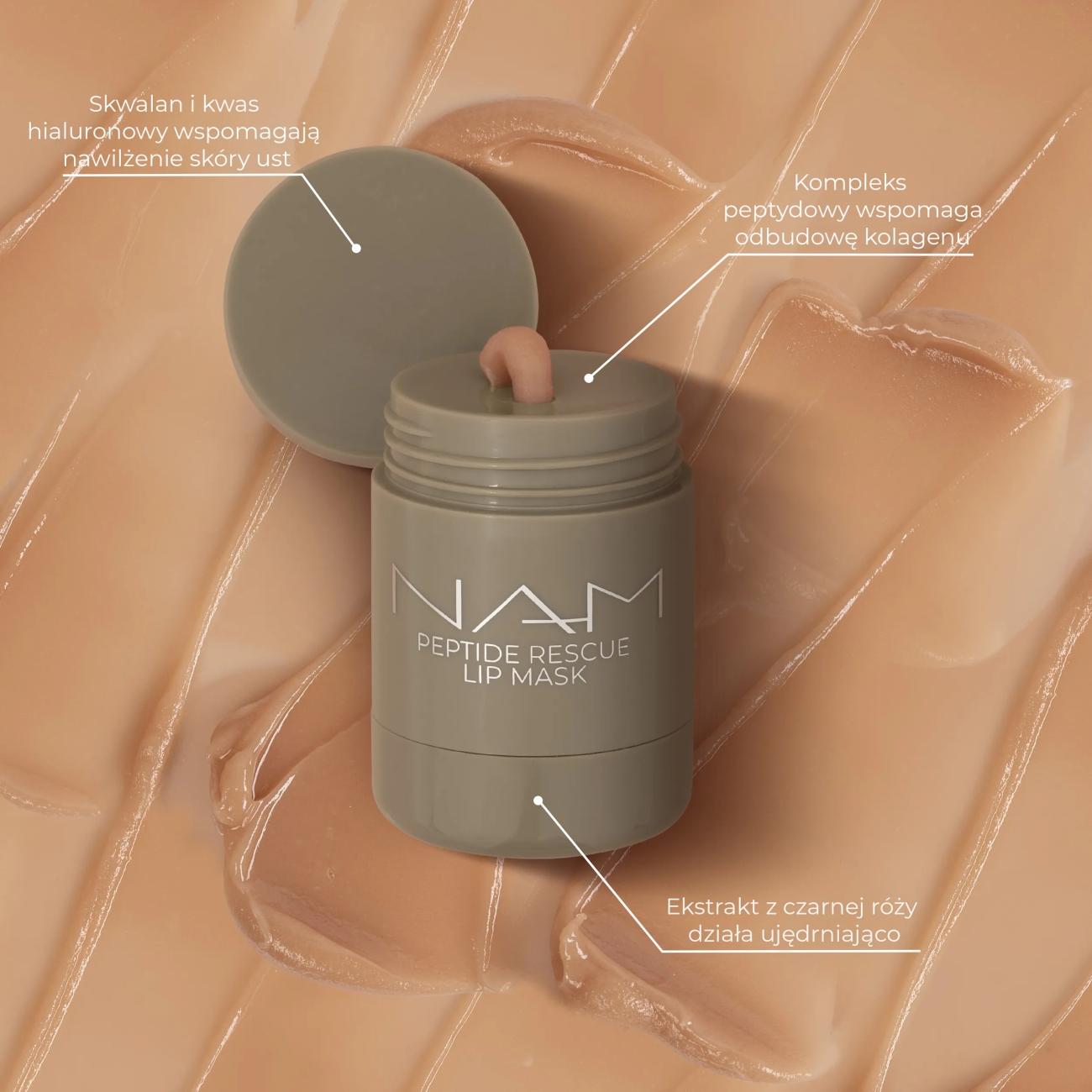 NAM Regenerująca maska do ust z peptydami Peptide Rescue Lip Mask